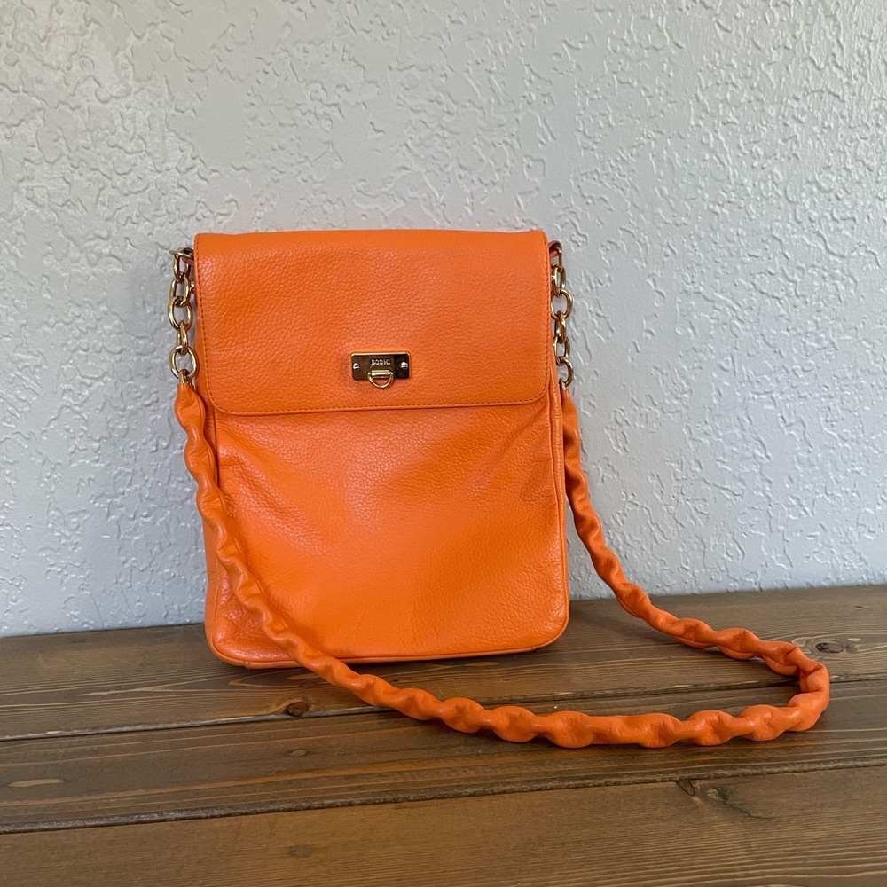 Bodhi Orange Leather Crossbody Bag